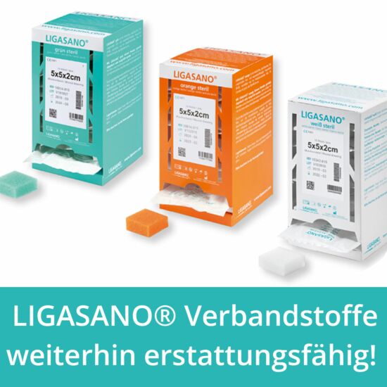 LIGASANO Verbandstoffe weiterhin erstattungsfähig!